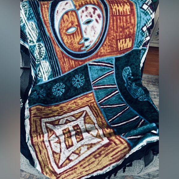 Island Hawaiian Tropical Folk Art Boho Print Wrap Scarf Accessory Sarong - Picture 1 of 2